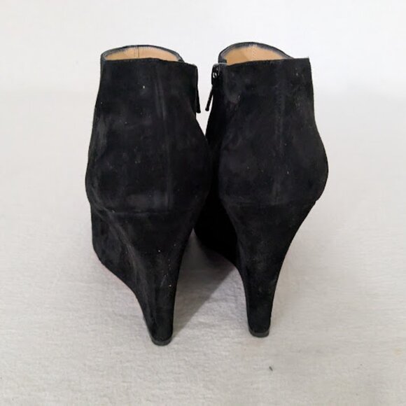 Christian Louboutin Paris Belle Zeppa Wedge Ankle Boots in Black Suede, 38, New - Picture 5 of 7